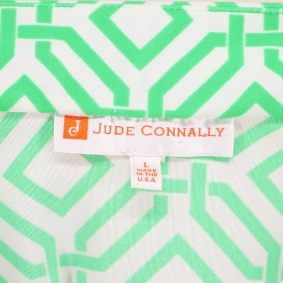 JUDE CONNALLY Chris Top Tunic Top Jude Cloth Green Geo Print Size L - Picture 5 of 6